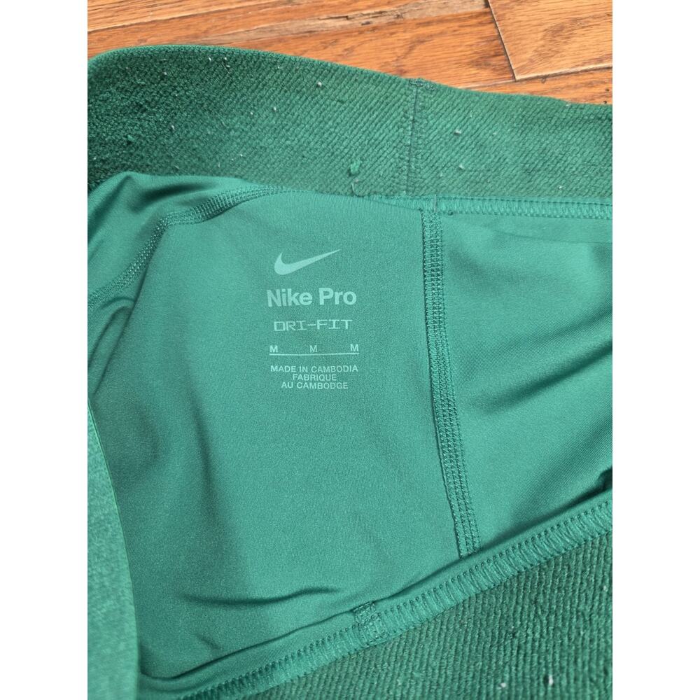 Nike Pro Dri-FIT Womens M Kelly Green Compression Shorts Logo Waistband Athletic - Picture 2 of 3